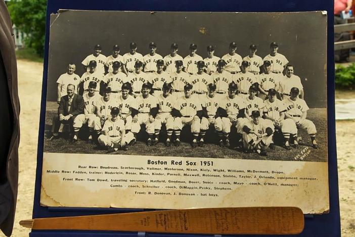 Appraisal: 1951 Red Sox Team-signed Half Bat & Photo