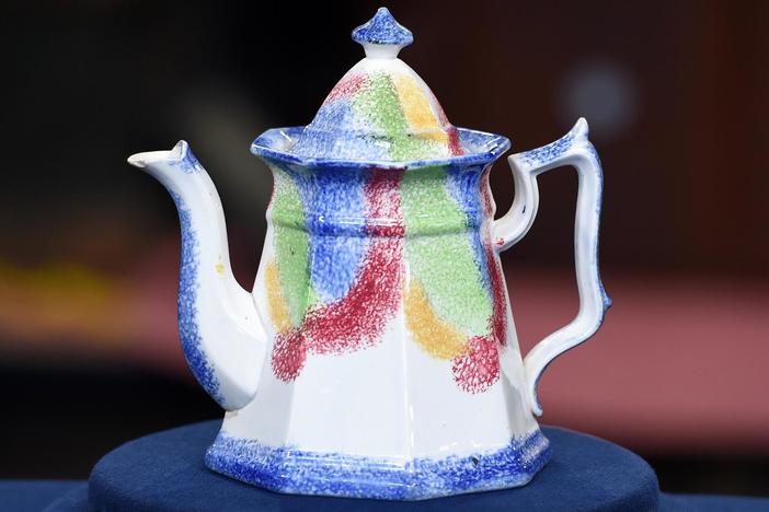 Appraisal: British Rainbow Spatterware Pot, ca. 1860, from Charleston, Hour 2.