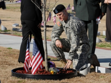 The Army post planted a memorial tree in honor of Sgt. Johnny W. Lumpkin at Warriors Walk. (photo courtesy of United States Army)