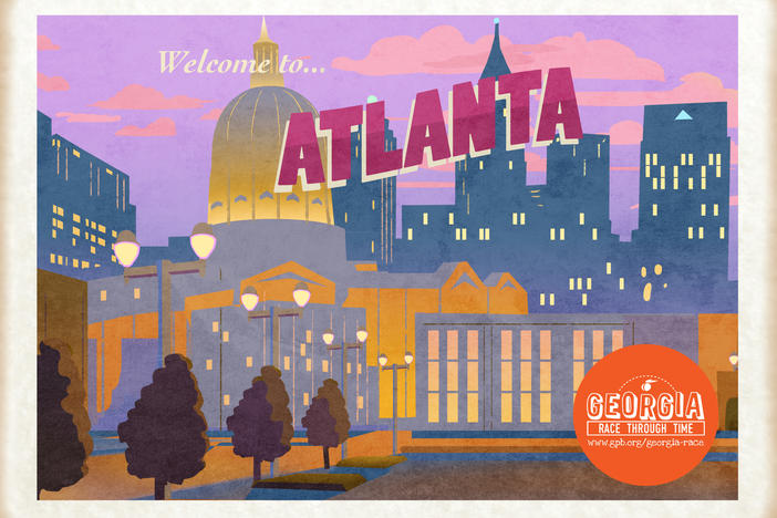 Colorful Atlanta postcard 