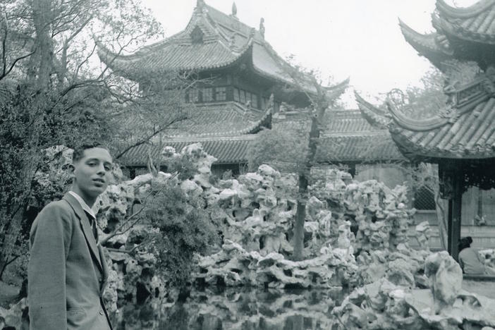 Horst Eisfelder at a Chinese Temple Garden in Sinza Road.