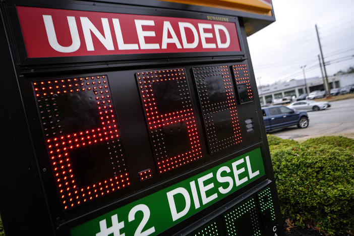  Gas prices are shown on Dec. 12, 2022, in Madison, Ga. Drivers in Georgia have been paying the lowest gas prices in the nation thanks in part to a fuel tax holiday, but the state will resume collecting its taxes on gasoline and diesel on Wednesday, Jan. 11, 2023. 