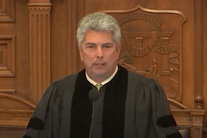 Georgia's Chief Justice Michael P. Boggs delivers the State of the Judiciary on March 8, 2023