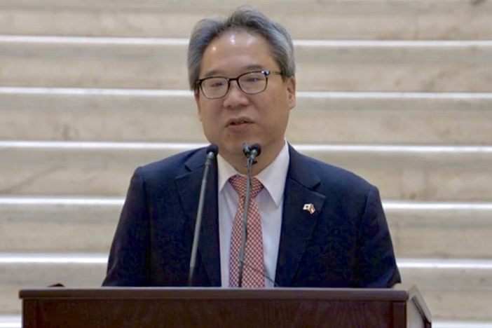 Japanese Consul General Mio Maeda speaks during Japan Day at the Georgia Capitol on Jan. 23, 2024. Gov. Brian Kemp read a proclamation recognizing 50 years of the Japanese Consulate in Atlanta. 