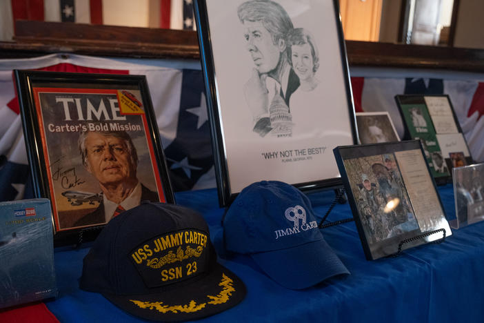 Presidential memorabilia is displayed at the Jimmy Carter National Historic Park's annual President's Day event. on Feb. 19, 2024.