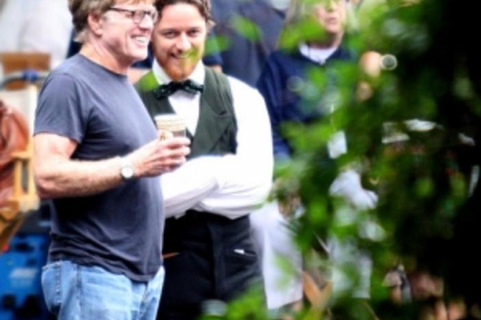 Robert Redford and James McAvoy on the Savannah set of "The Conspirator." (photo courtesy Steve Edwards)