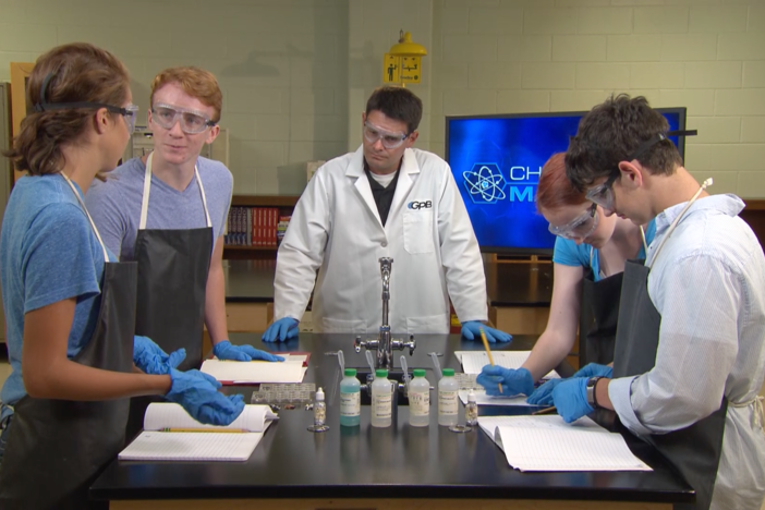 The students perform a lab in this segment about which metals react with each other. 