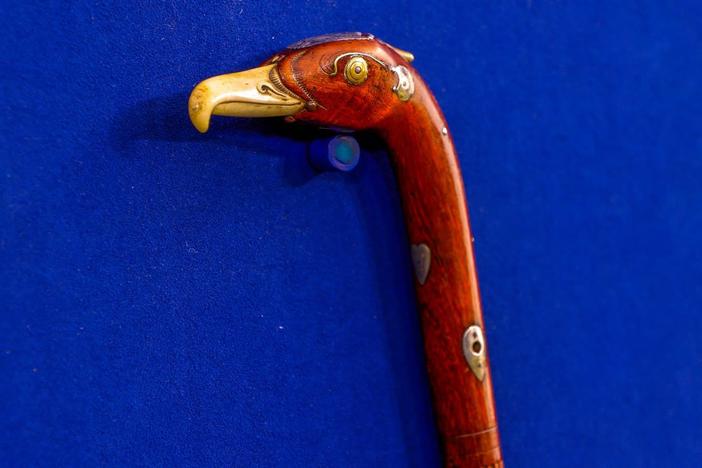 Appraisal: Walnut Eagle Head Cane, ca. 1800