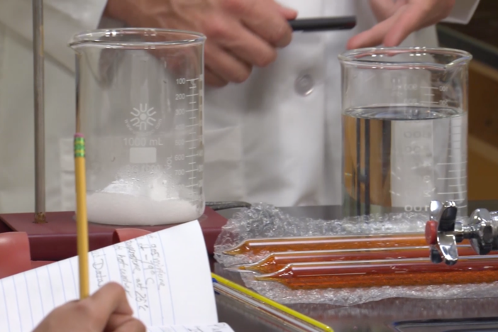 In segment E, our students conduct an experiment to see which gases produces smog.