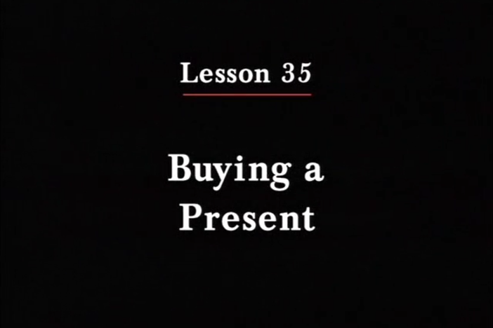 JPN II, Lesson 35. The topic covered is buying a present: using numbers up to 100,000.