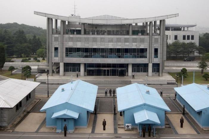 Panmunjom, or Joint Security Area, is at the border between North Korea and South Korea.