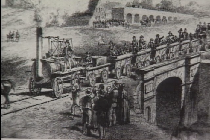 It took the steam powered locomotive to bring about a transportation revolution.