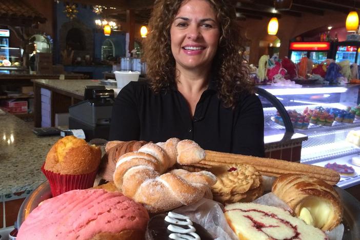 Rosa Montoya shows us the special items her bakery makes to celebrate the Day of the Dead.