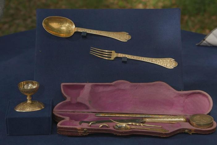 Appraisal: German Silver-gilt Travel Cutlery Set, ca. 1800