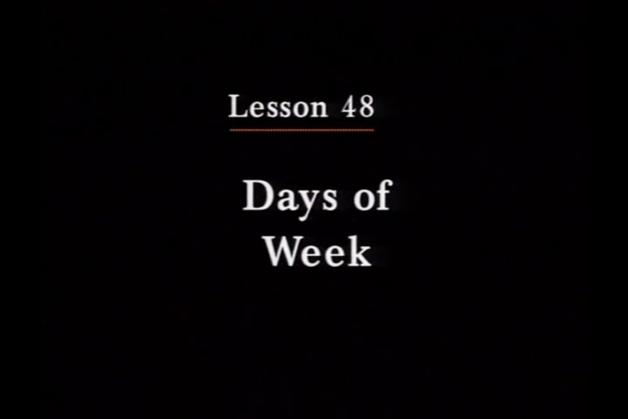 JPN I, Lesson 48. The topic covered is days of the week.