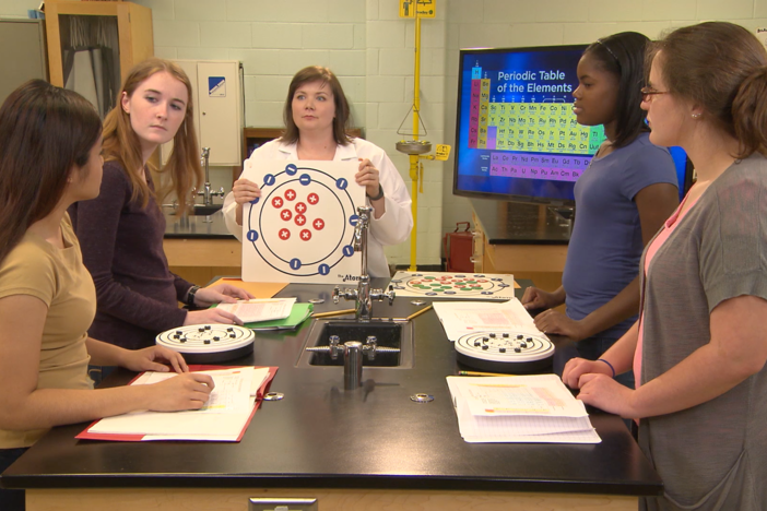 In this segment, the students build models of elements. 