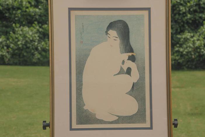 Appraisal: Torii Kotondo 'Kamisuki' Woodblock Print, ca. 1930