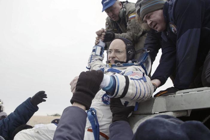 The Soyuz spacecraft carrying Scott Kelly and Mikhail Kornienko lands on March 2nd, 2016.