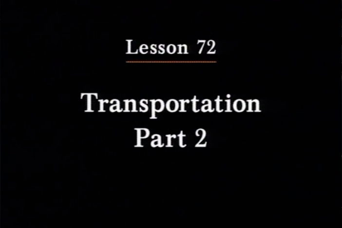 JPN I, Lesson 72. The topic covered is transportation.