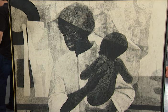 Appraisal: Charles McGee Charcoal Drawing, ca. 1965, from Cleveland Hr 2.