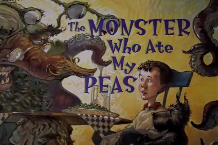 John Smoltz, Atlanta Braves, reads "The Monster Who Ate My Peas" by Danny Schnitzlein.