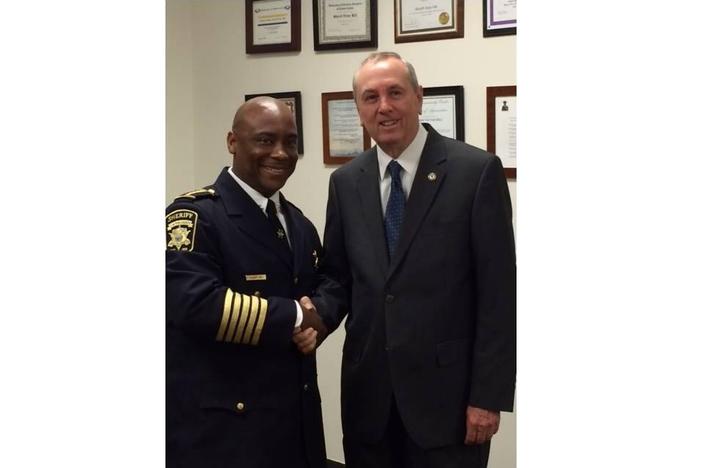 Clayton County Sheriff Victor Hill (pictured left) is being sued by the SCHR and ACLU of Georgia for not disclosing documents about COVID-19 in the county jail. 