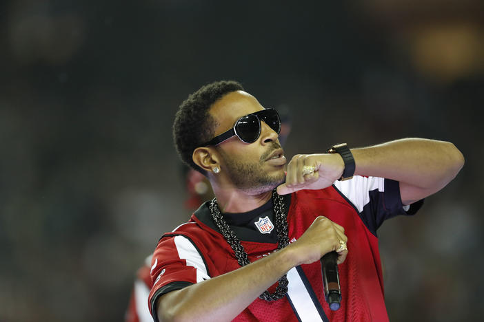 Hip-hop artist Ludacris performs at halftime during an NFL football game between the Atlanta Falcons and the Seattle Seahawks, Saturday, Jan. 14, 2017, in Atlanta. 