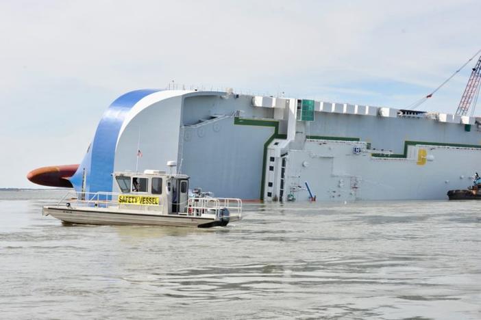 The capsized ship Golden Ray, which has released oil into the surrounding waterways, made the Georgia Water Coalition's "Dirty Dozen" list of pollution threats.