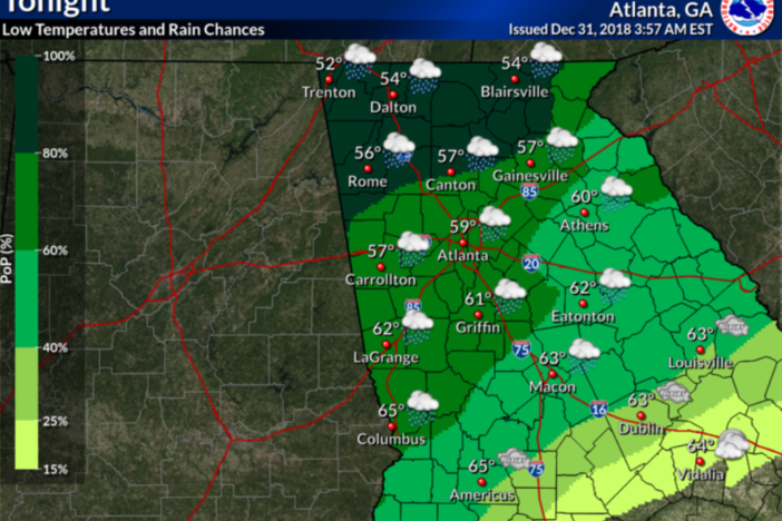 Expected rainfall Monday