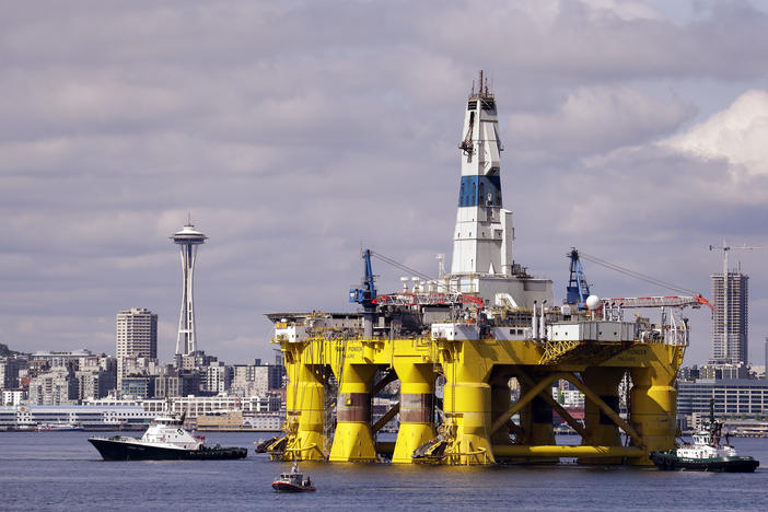 The drilling rig Polar Pioneer outfits for Arctic oil exploration in 2015. A proposed rule from the Trump administration would force banks to offer financing to oil companies, gun-makers and high-cost payday lenders, even if the banks don't want to.