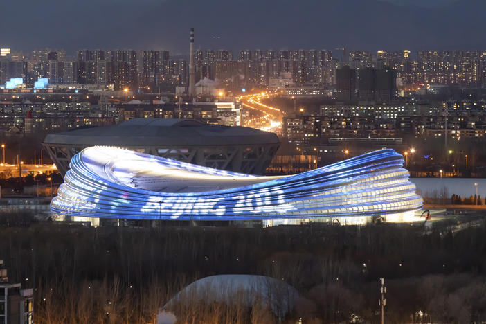 The National Speed Skating Oval, also known as the Ice Ribbon, is the venue for speed skating events at the Beijing 2022 Winter Olympics.