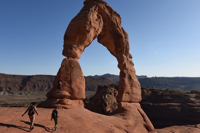 The Delicate Arch in Arches National Park near Moab, Utah, is shown here in 2018. Next year, Arches will launch a temporary timed entry reservation system.