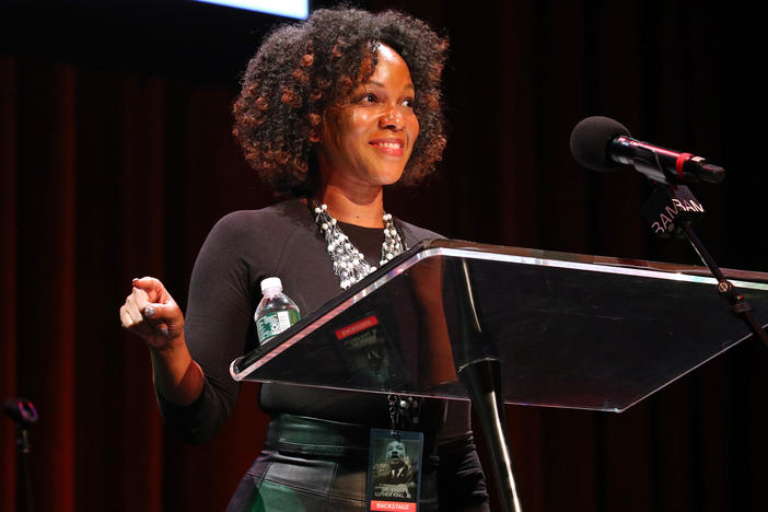 Imani Perry speaks at the Brooklyn Tribute to Martin Luther King Jr. at the Brooklyn Academy of Music, in New York, on Jan. 17.