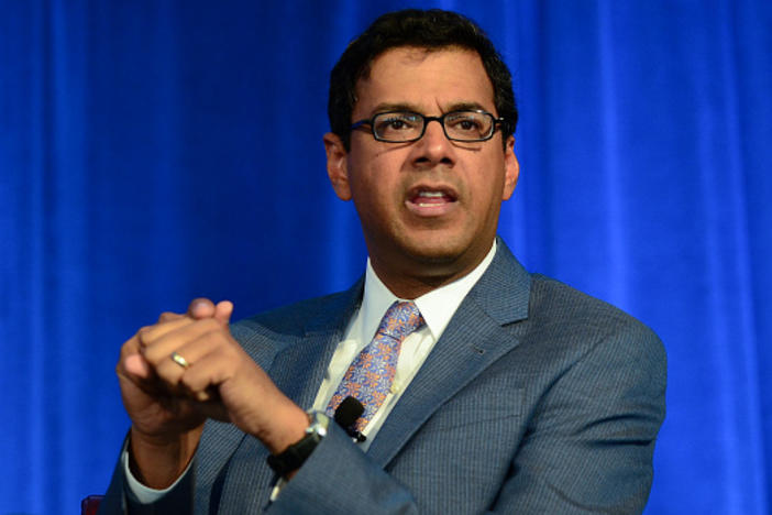Dr. Atul Gawande delivers a speech in 2015. In January 2022, he became the head of the U.S. Agency for International Development's work in global health.