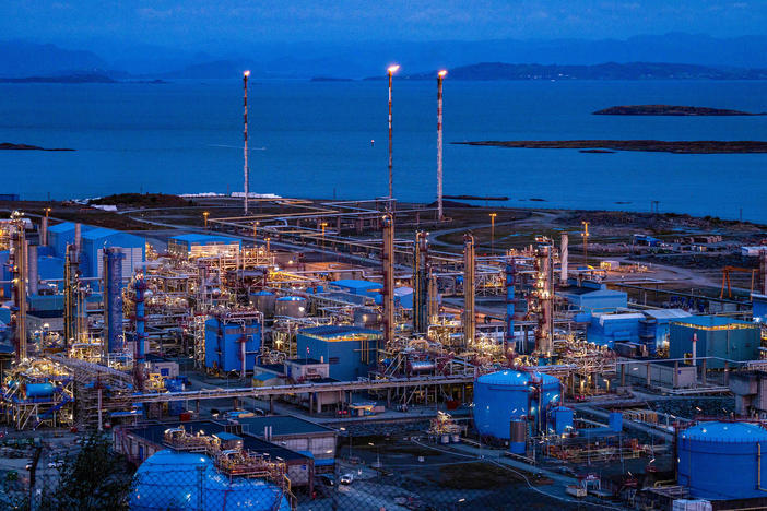 The Karsto gas processing plant in the municipality of Tysvær, Norway — which said it will increase security around its oil installations after the Nord Stream pipeline leaks.