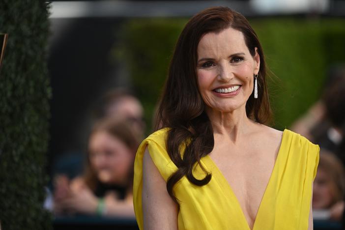 Geena Davis attends the Emmy Awards in Sept. 2022. This month, she spoke with NPR's <em>Morning Edition</em> about her movie career and upcoming memoir.