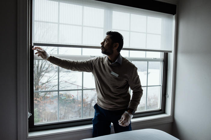Deepak Patel, 43, conducts a room inspection at the Country Inn and Suites, Baltimore North, a hotel he owns and manages with his family in Rosedale, Maryland.