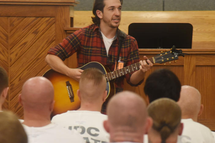 Matt Butler performing at the Central Utah Correctional Facility.