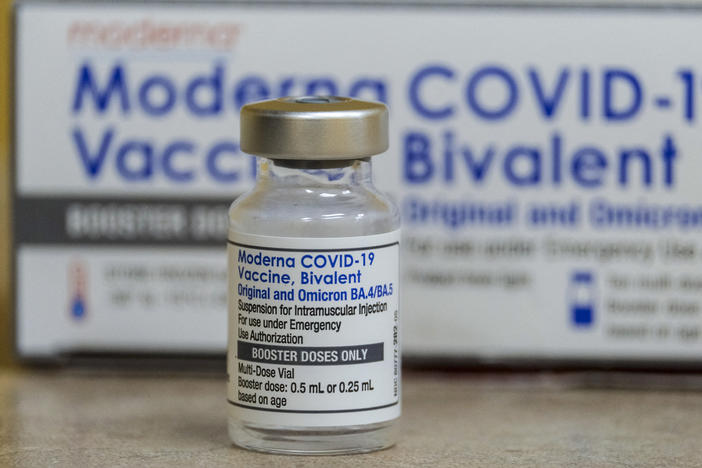 A vial of the Moderna's COVID-19 vaccine, Bivalent. Though the shots are free to pretty much anyone who wants one in the U.S. as long as federal stockpiles hold out, the next update of the vaccine might be costly for some people who lack health insurance.