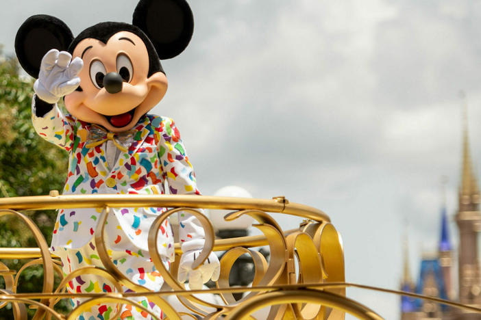 Mickey Mouse stars in the "Mickey and Friends Cavalcade" on July 2, 2020 in Lake Buena Vista, Fla.