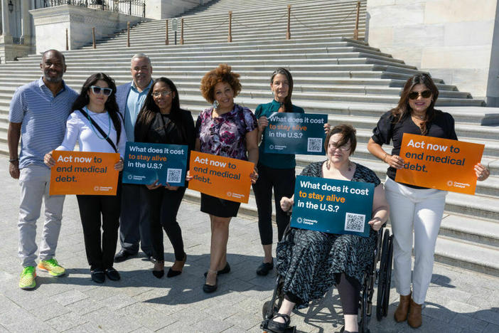 Health advocates and community members gathered in Washington D.C. in mid September to push the Biden administration to take additional action on medical debt in an event hosted by nonprofit Community Catalyst.
