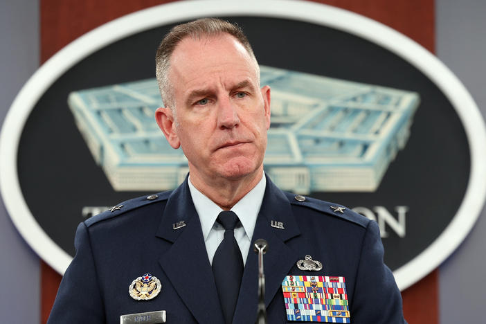 Pentagon Press Secretary Air Force Brig. Gen. Patrick Ryder holds a press conference at the Pentagon on October 19, 2023 in Arlington, Va.