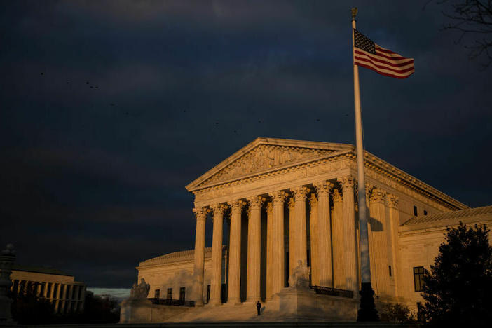 The justices of the U.S. Supreme Court appeared skeptical of an attempt by a part-time Democratic activist to trademark the phrase "Trump too small" and put it on T-shirts.