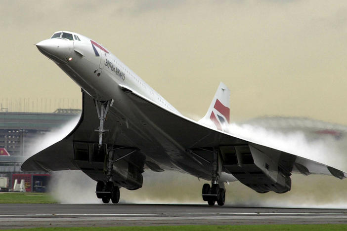 A British Airways Concorde takes off from London's Heathrow Airport in 2001.
