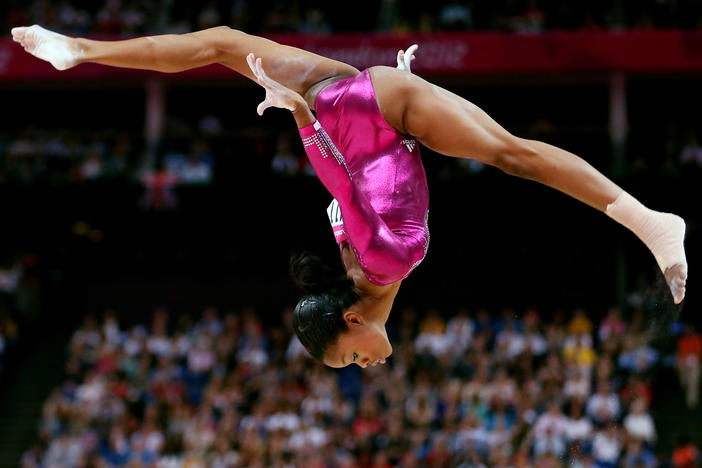 Gabby Douglas, seen here during her gold-medal campaign at the London 2012 Olympics, is eyeing a return to the highest levels of gymnastics: this summer's games in Paris.