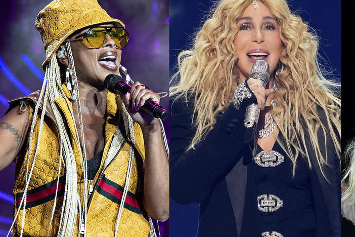 This combination of photos shows, from left, Mary J. Blige, Cher, and Mariah Carey, who are among the 2024 nominees for induction into the Rock & Roll Hall of Fame.
