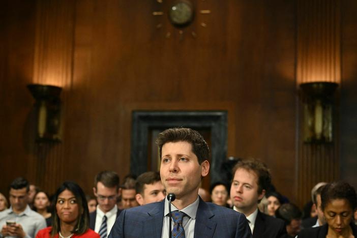 Samuel Altman, CEO of OpenAI, looks on during a Senate Judiciary Subcommittee on Privacy, Technology, and the Law oversight hearing to examine artificial intelligence, on Capitol Hill in Washington, DC, on May 16, 2023.