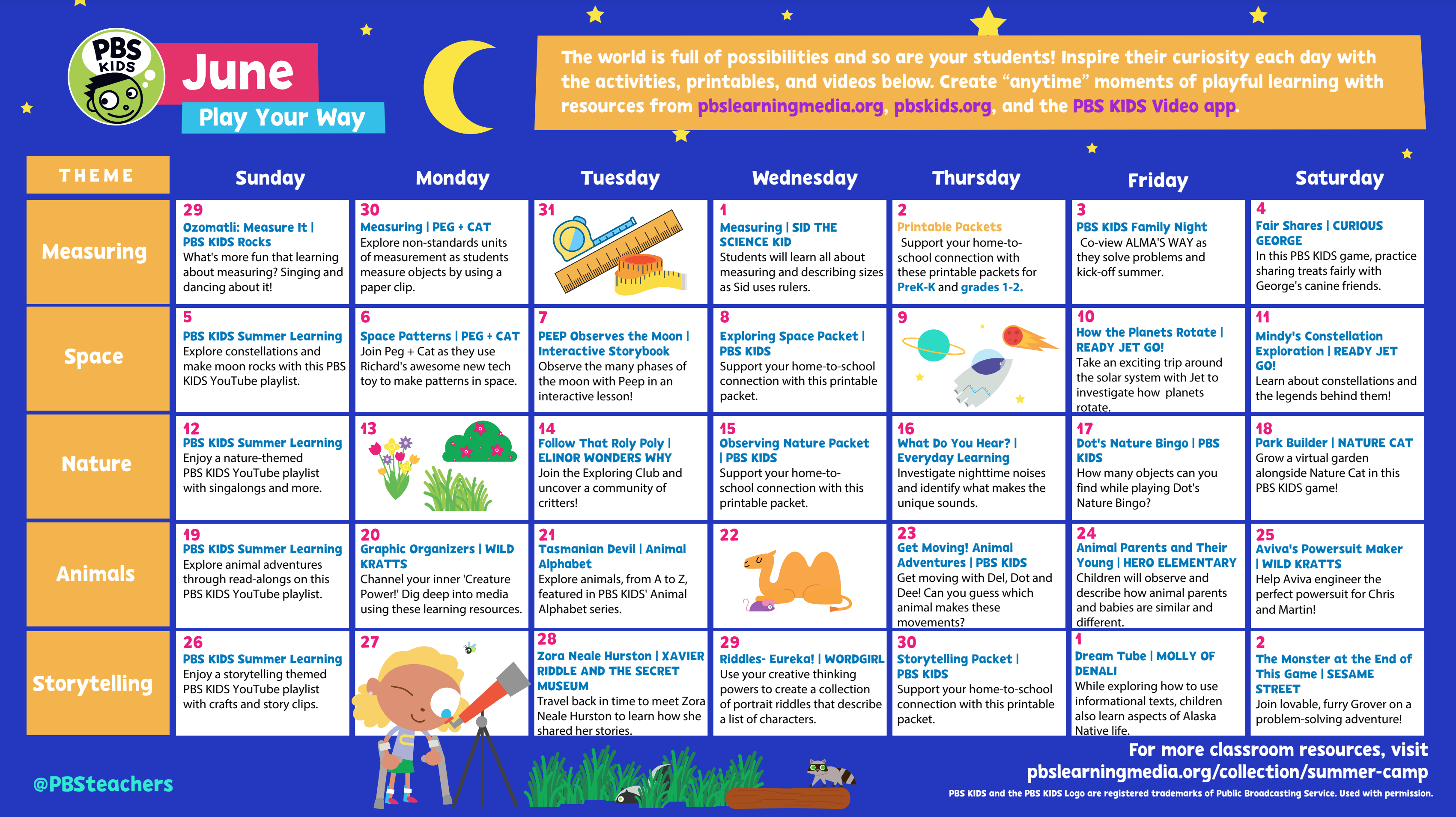 Activity Calendar - June 2022