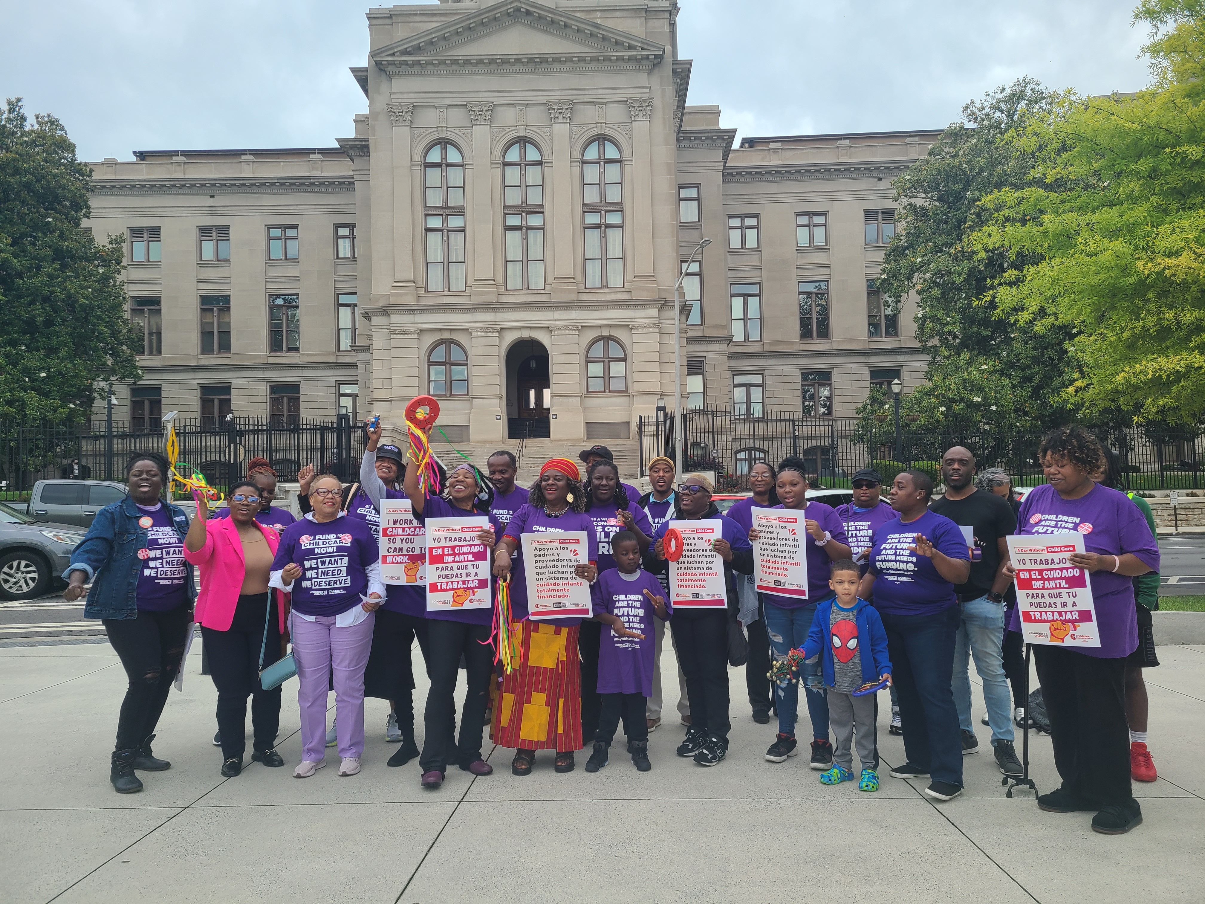 <p>About 30 child care workers gathered near the state Capitol on Monday to demand more state funding. The rally was part of the National Day Without Childcare.</p>