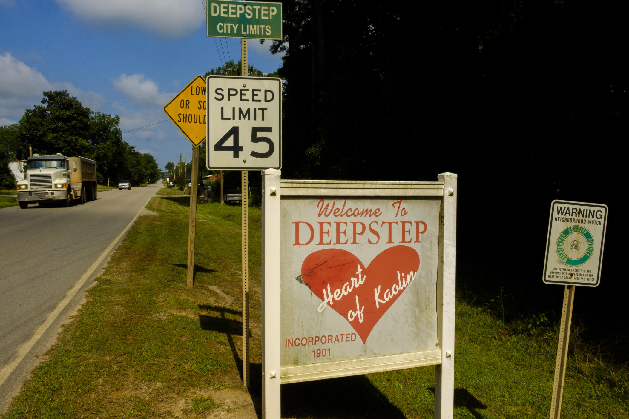 The city limits of Deepstep in Washington County, a few miles from where Eurie Martin was killed by sheriff's deputies in 2017.  